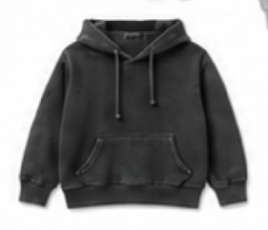 Washed black pullover hoodie