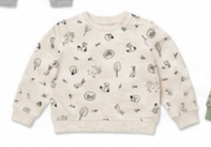Doodle print crewneck sweatshirt